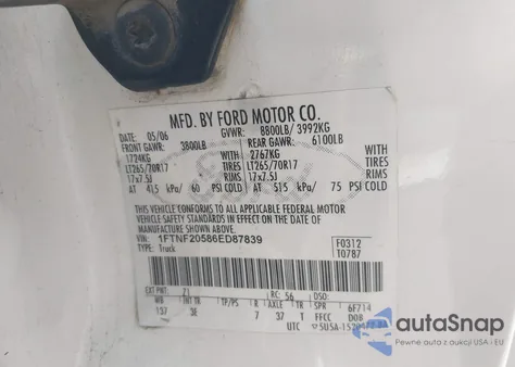 2006 Ford F-250 Xl/Xlt z USA, uszkodzony, nr VIN 1FTNF20586ED87839